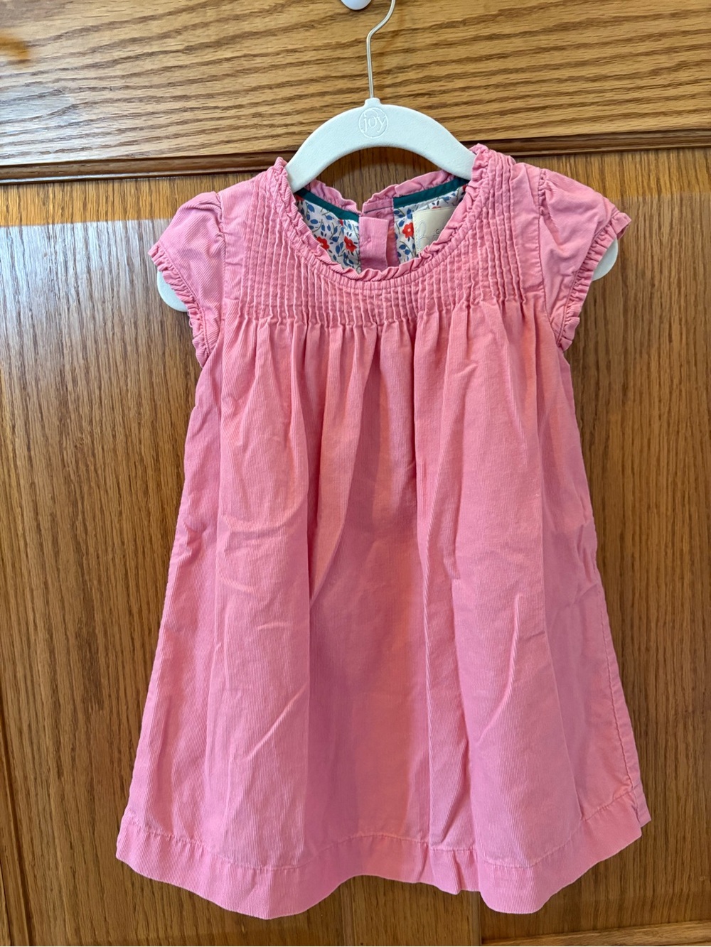 Baby Boden rose pink corduroy dress